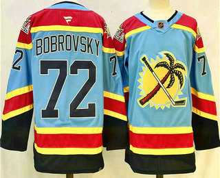 Men%27s Florida Panthers #72 Sergei Bobrovsky Blue 2024 Reverse Retro Stitched Jersey->los angeles kings->NHL Jersey